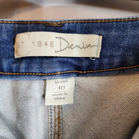 C ESTABLISHED 1946 DENIM CARGO PANTS JEANS SIZE 10 HI RISE SOFT POCKETS - Picture 3 of 11